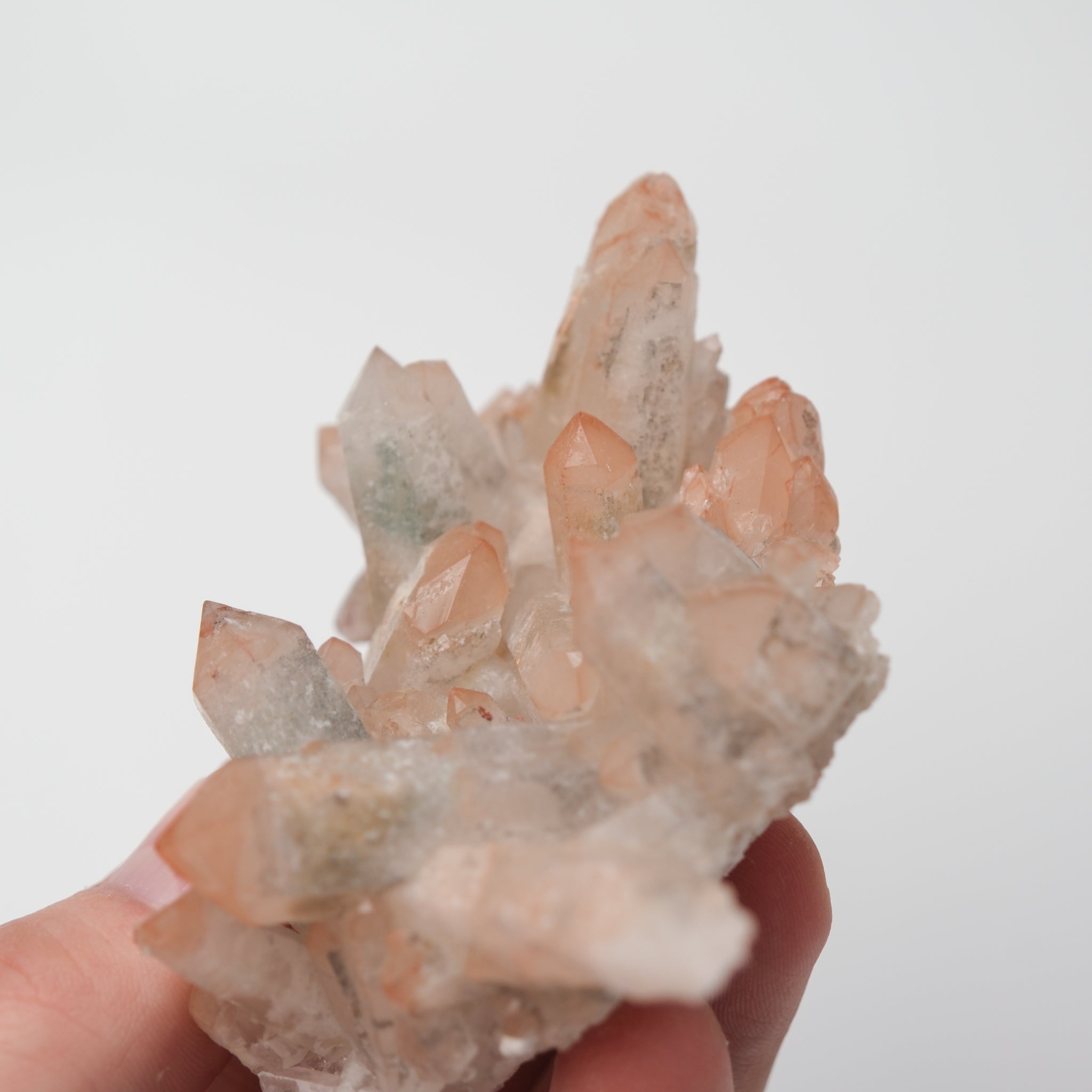 Orange River Quartz Cluster from Noctis Studio showing vibrant orange mineral points arranged in a natural crystal formation.