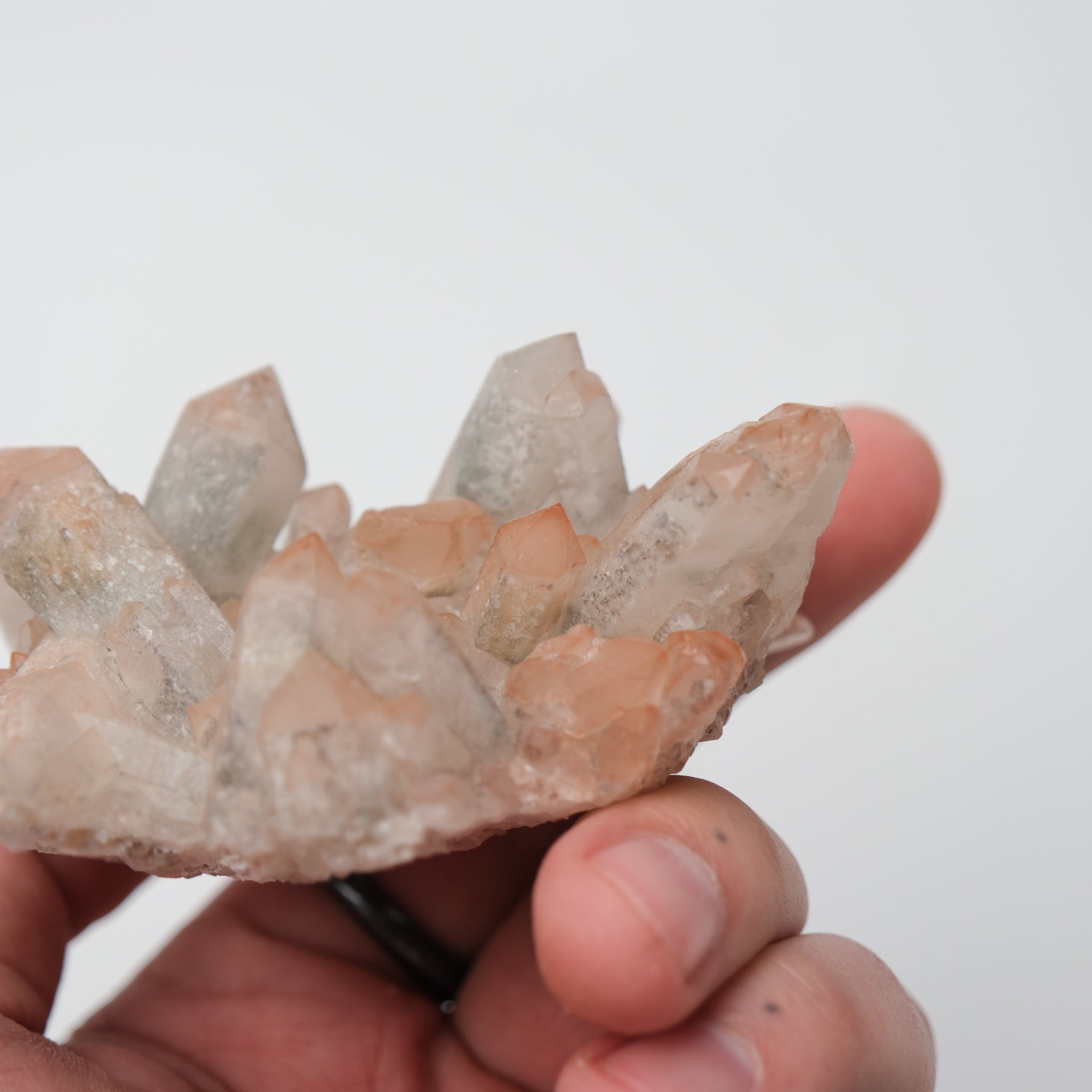 Orange River Quartz Cluster from Noctis Studio showing vibrant orange quartz crystals in a natural cluster formation.