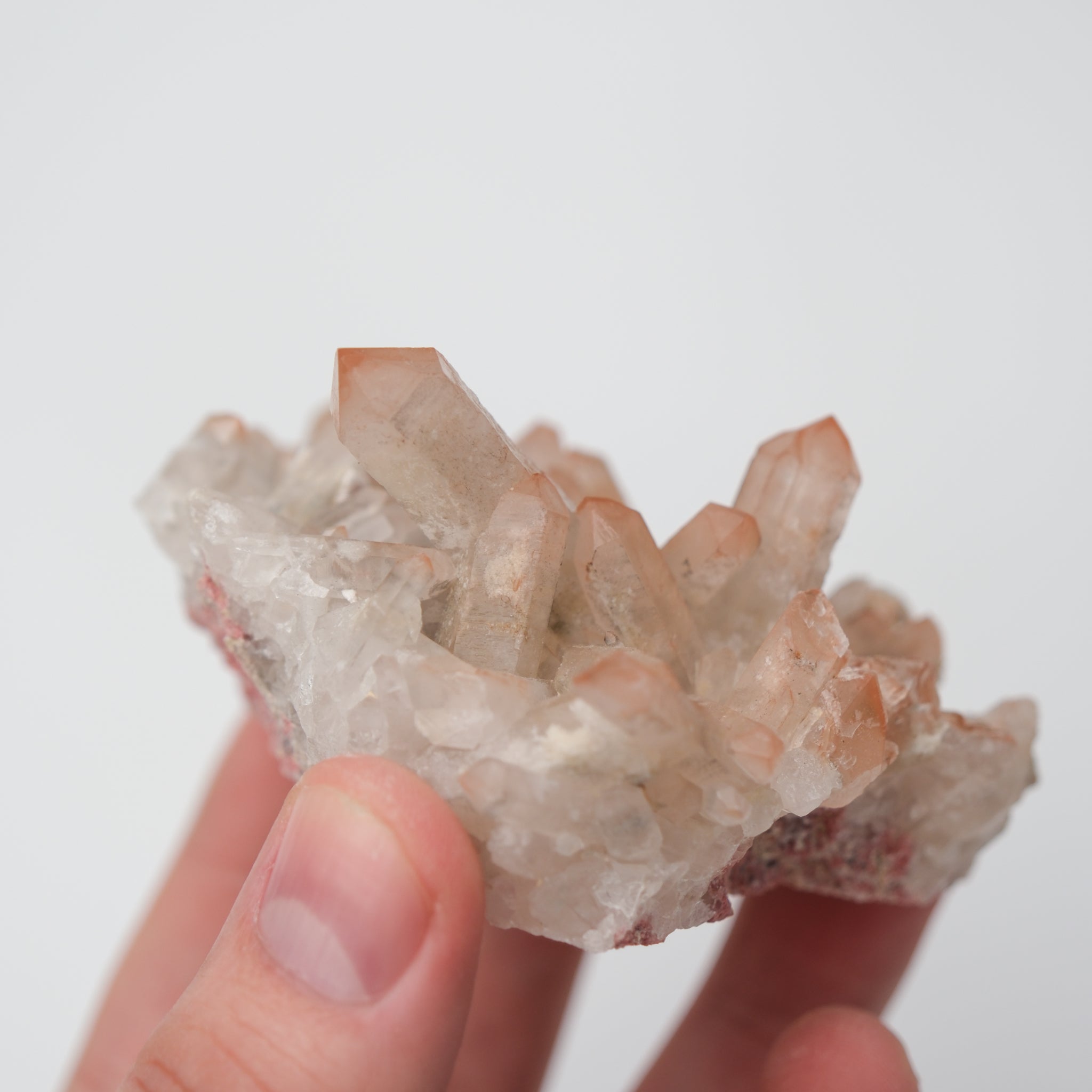 Orange River Quartz Cluster from Noctis Studio showcasing vibrant orange mineral crystals arranged in a natural cluster.