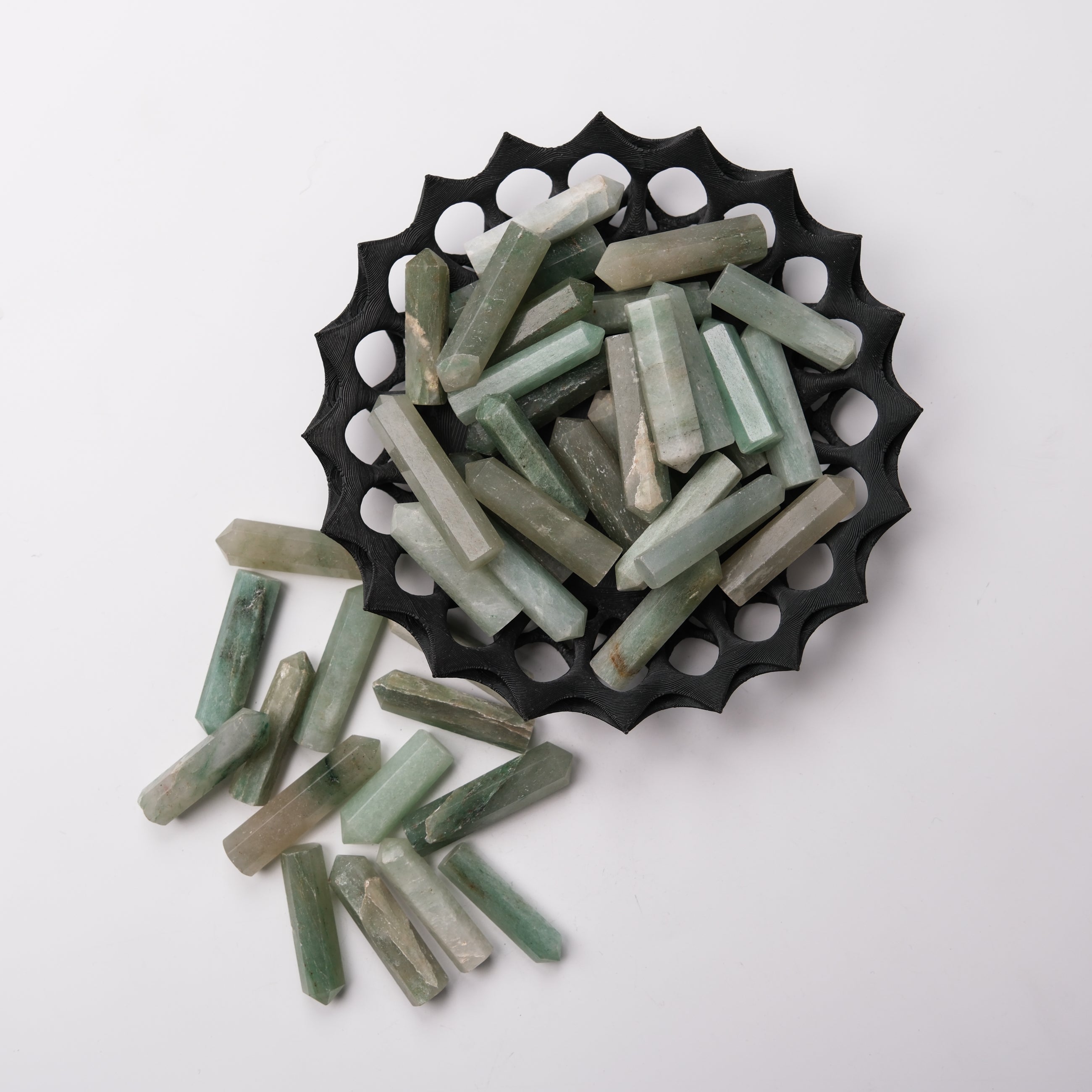 Green Aventurine single gridding point from Noctis Studio, polished gemstone crystal for energy work and healing.