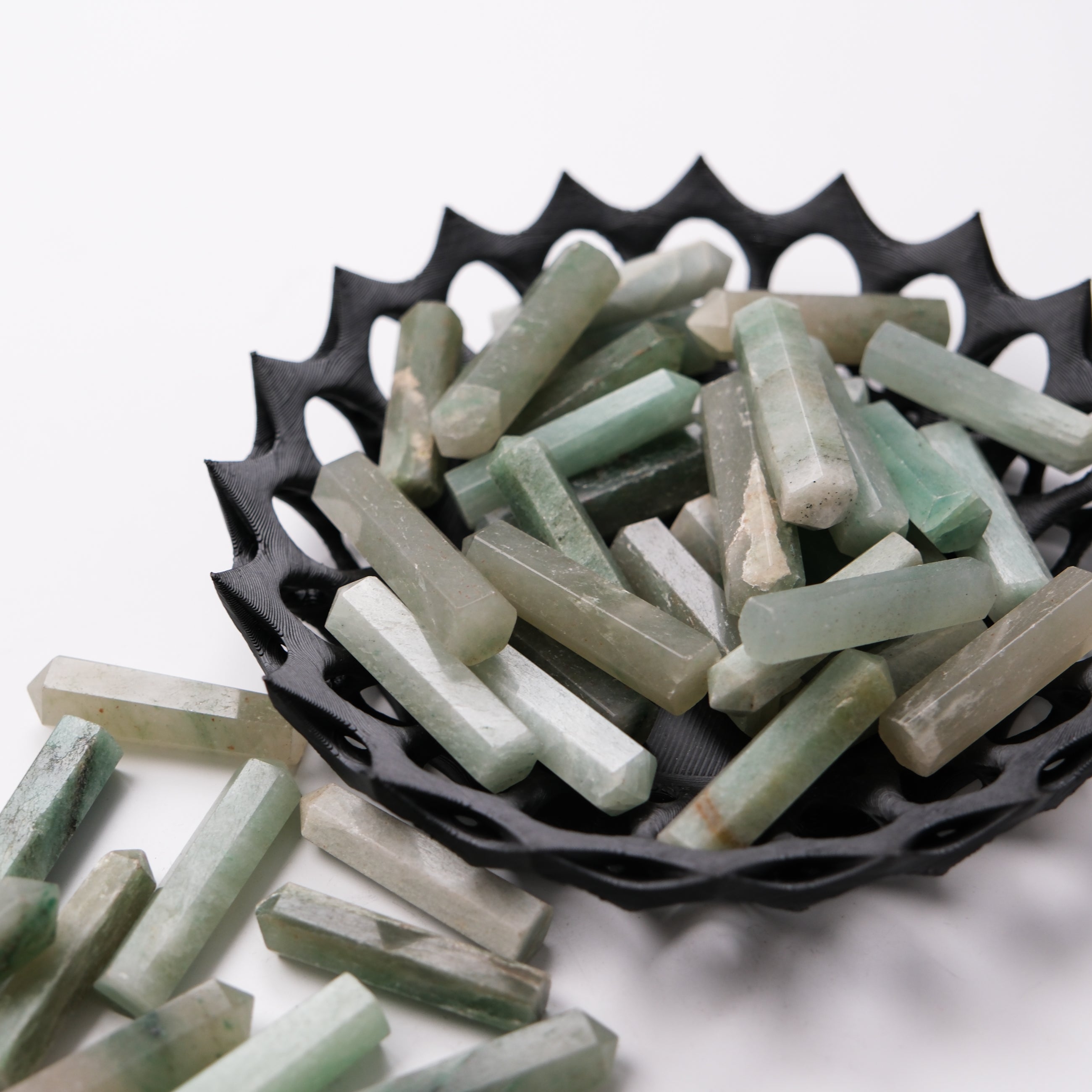 Green Aventurine single gridding point by Noctis Studio, a polished crystal healing tool with a pointed tip for energy work.