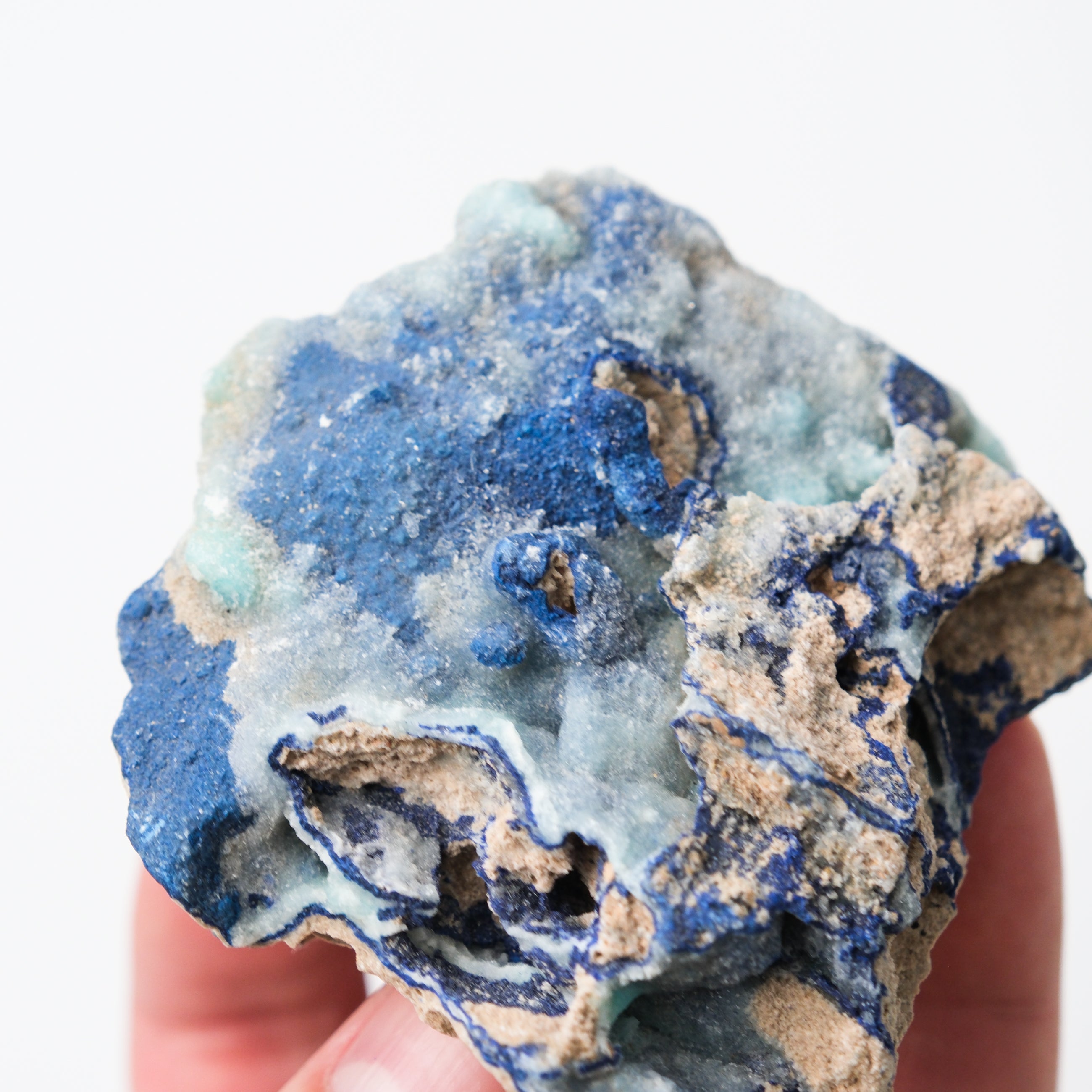 Azurite specimen from Noctis Studio, showcasing deep blue mineral with vibrant crystalline formations.
