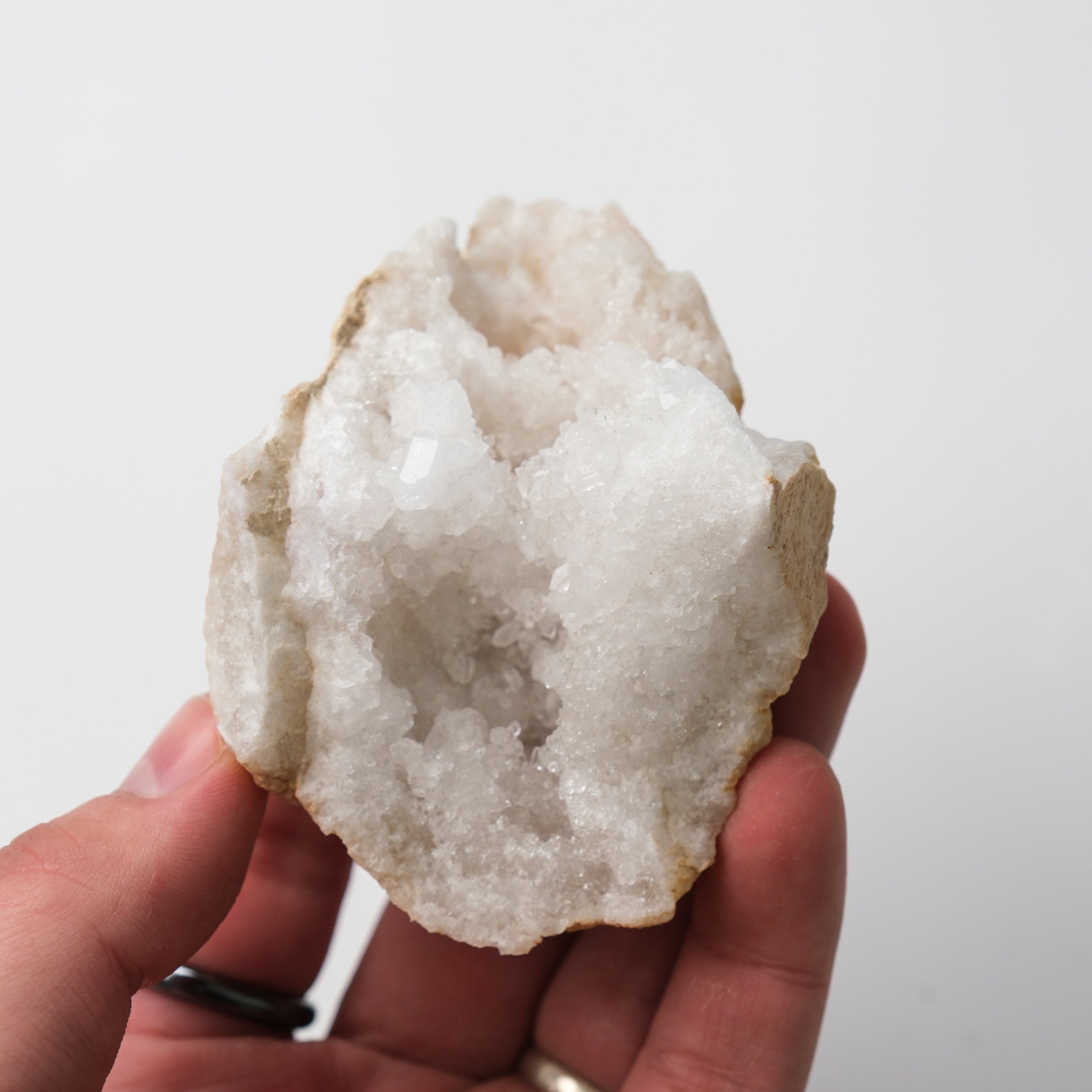 Moroccan Quartz Geode by Noctis Studio showing sparkling crystalline interior and rugged outer rock formation.