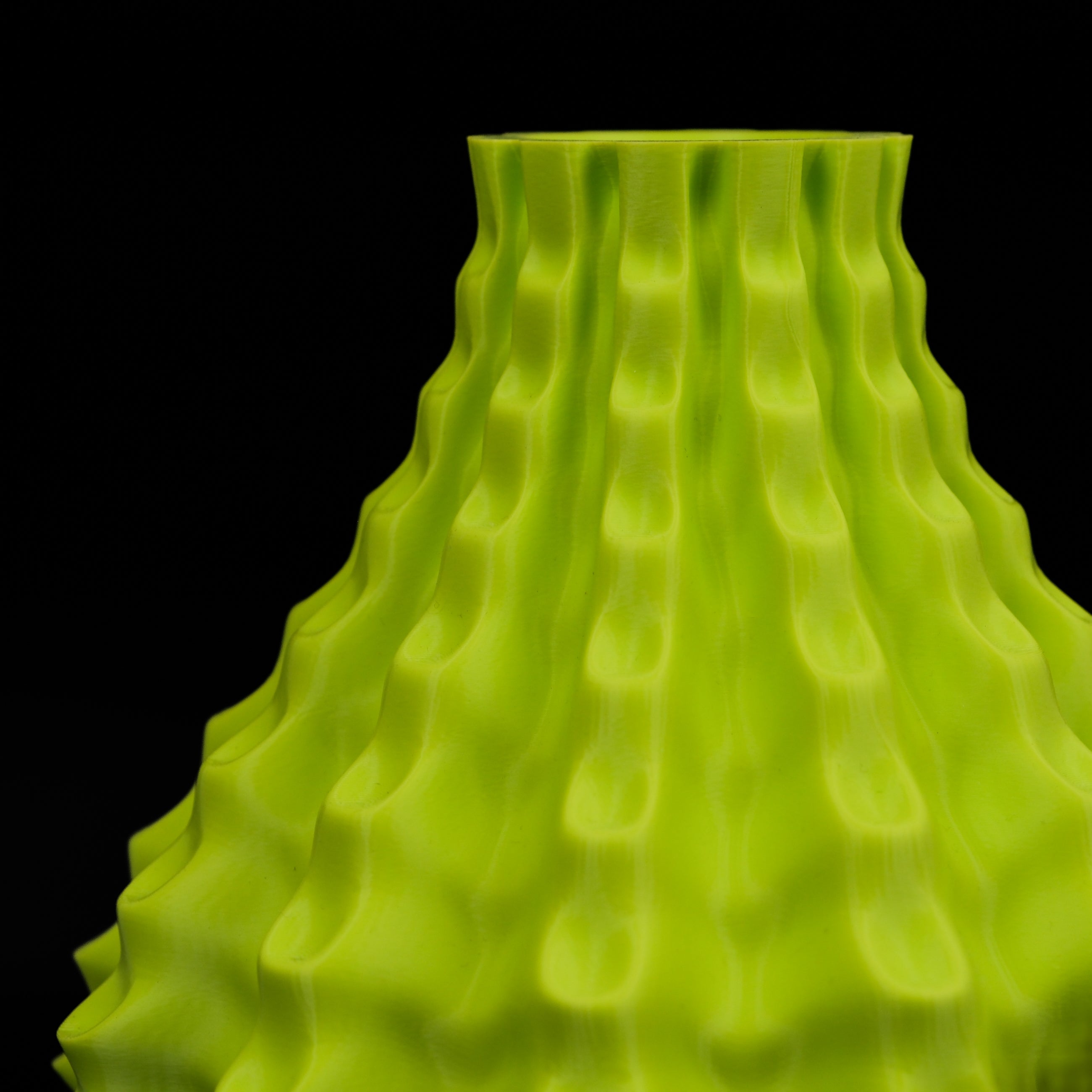 Modern Machine Rippleform Vase with textured, wavy surface and sleek design, perfect for modern home decor.