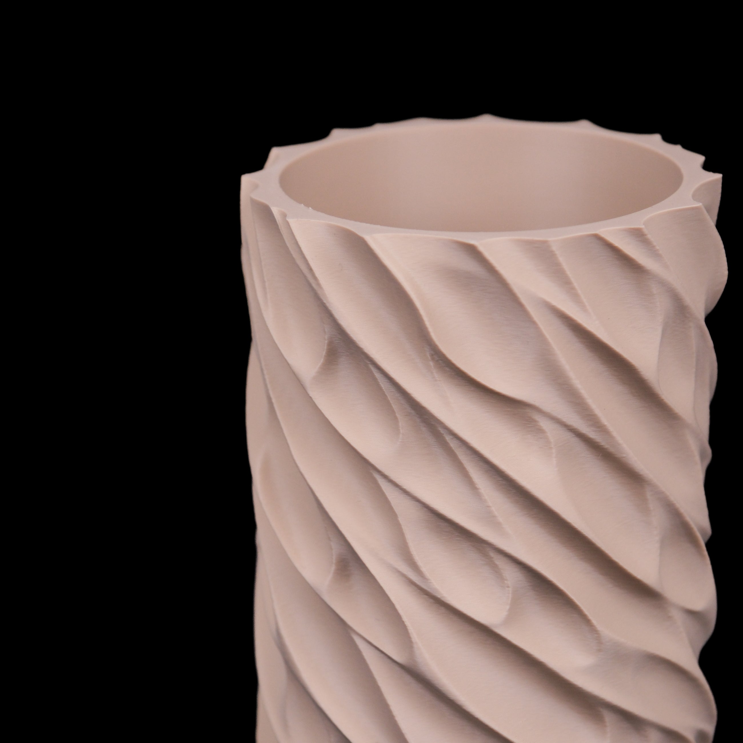 Modern Machine Torsion Column Vase, sleek ceramic vase with twisted design, ideal for contemporary home decor.