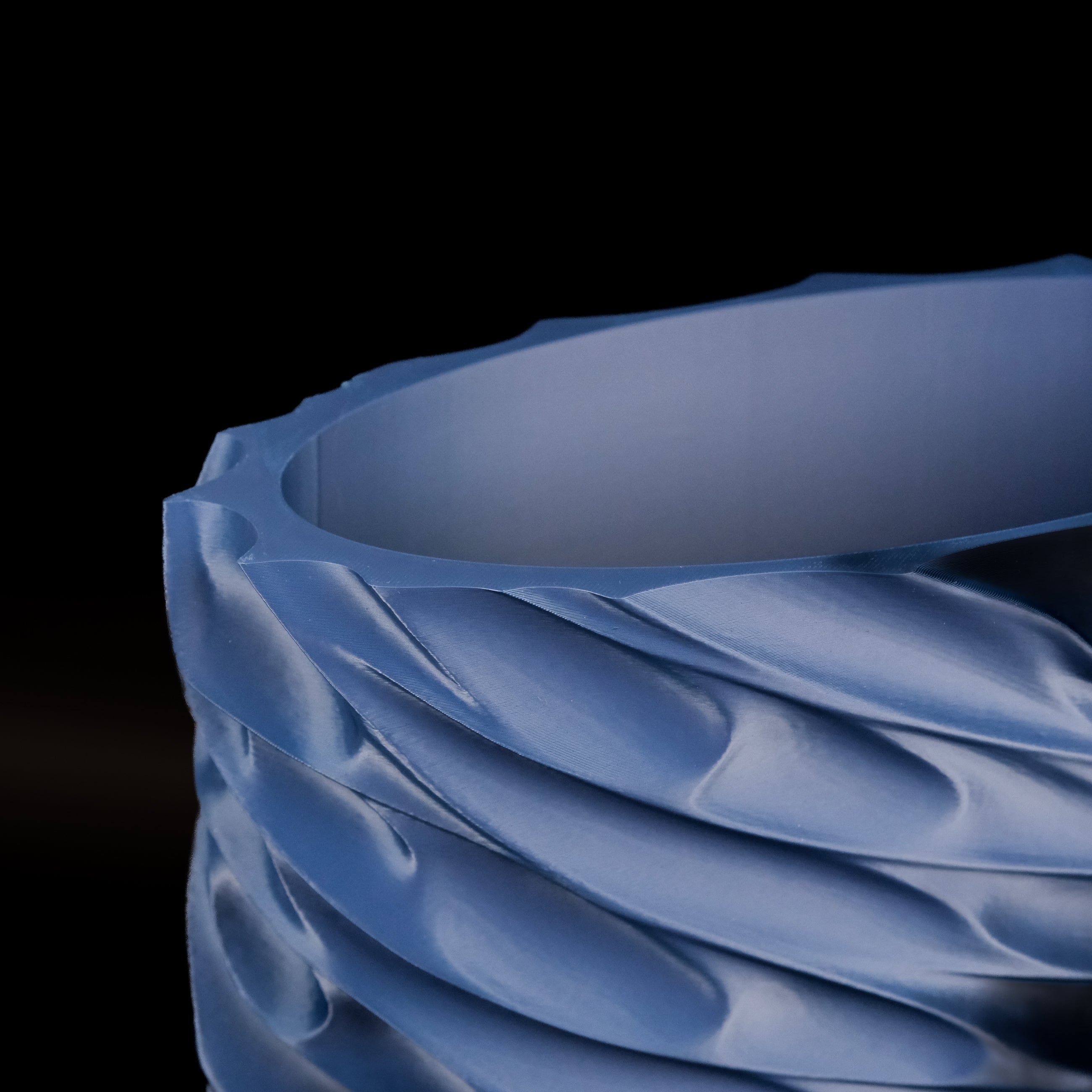 Modern Machine Torsion Ellipse Vase with sleek, modern design and smooth surface, perfect for contemporary home decor.