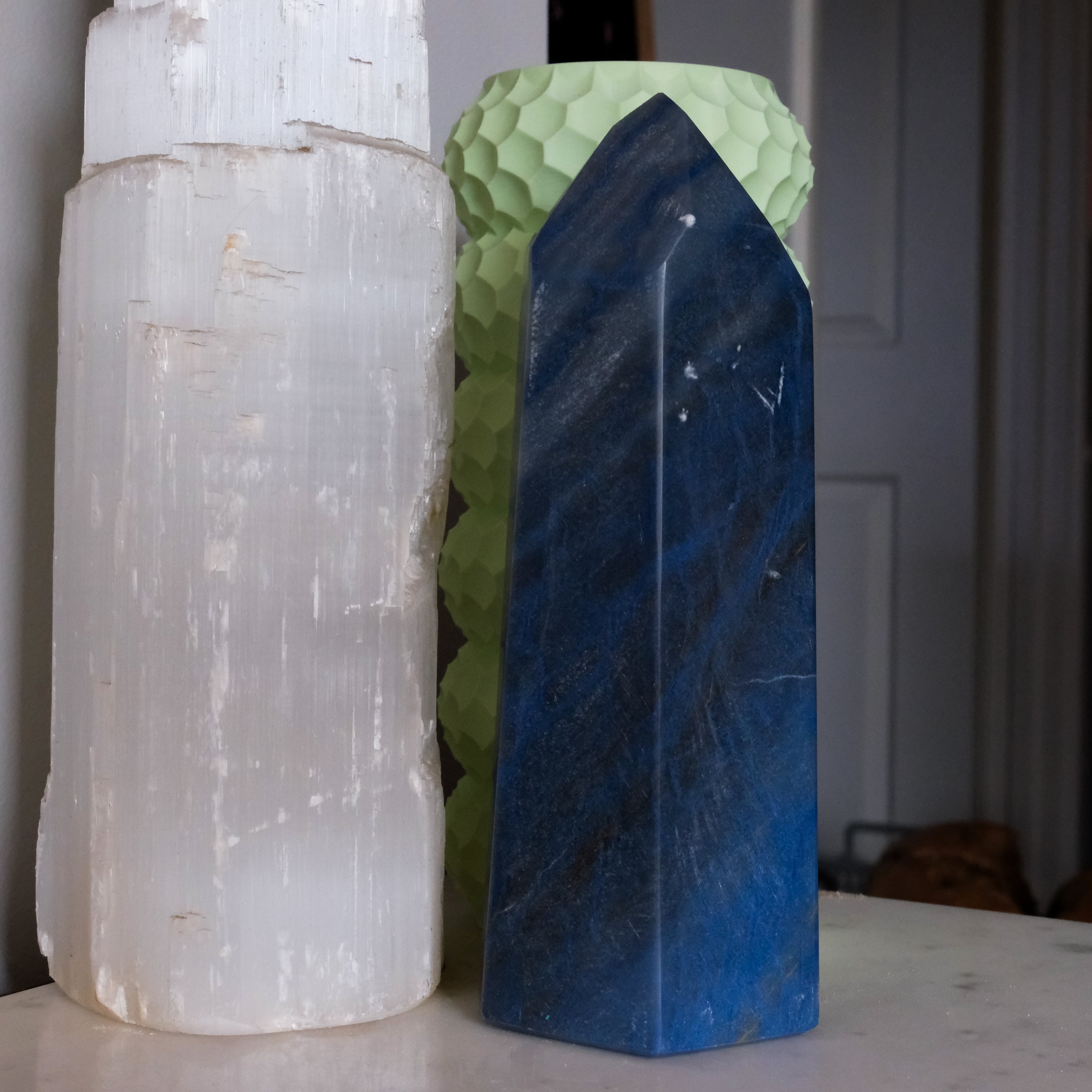 Blue Quartz Pillar - Noctis Studio Crystal and Stone Perth