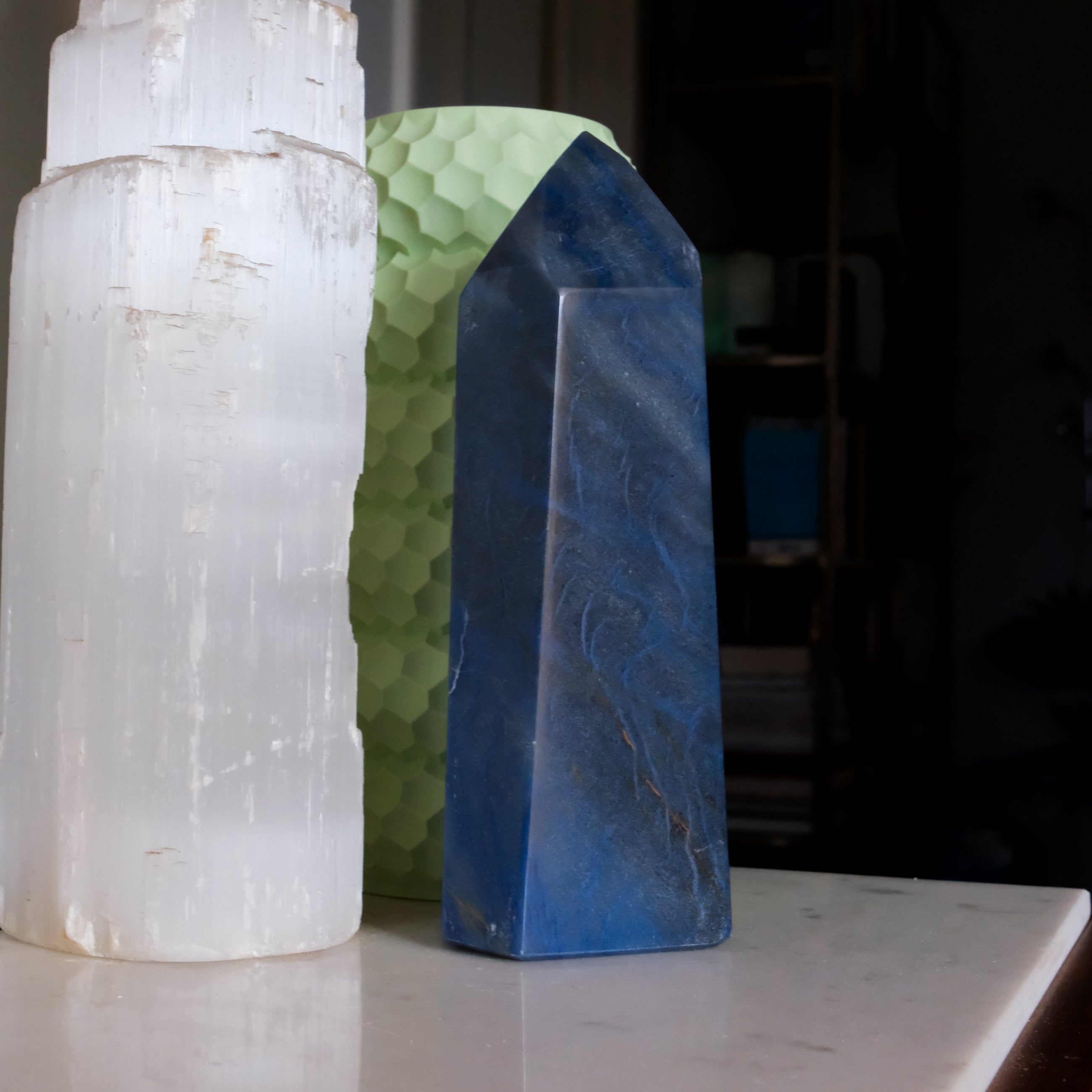 Blue Quartz Pillar - Noctis Studio Crystal and Stone Perth