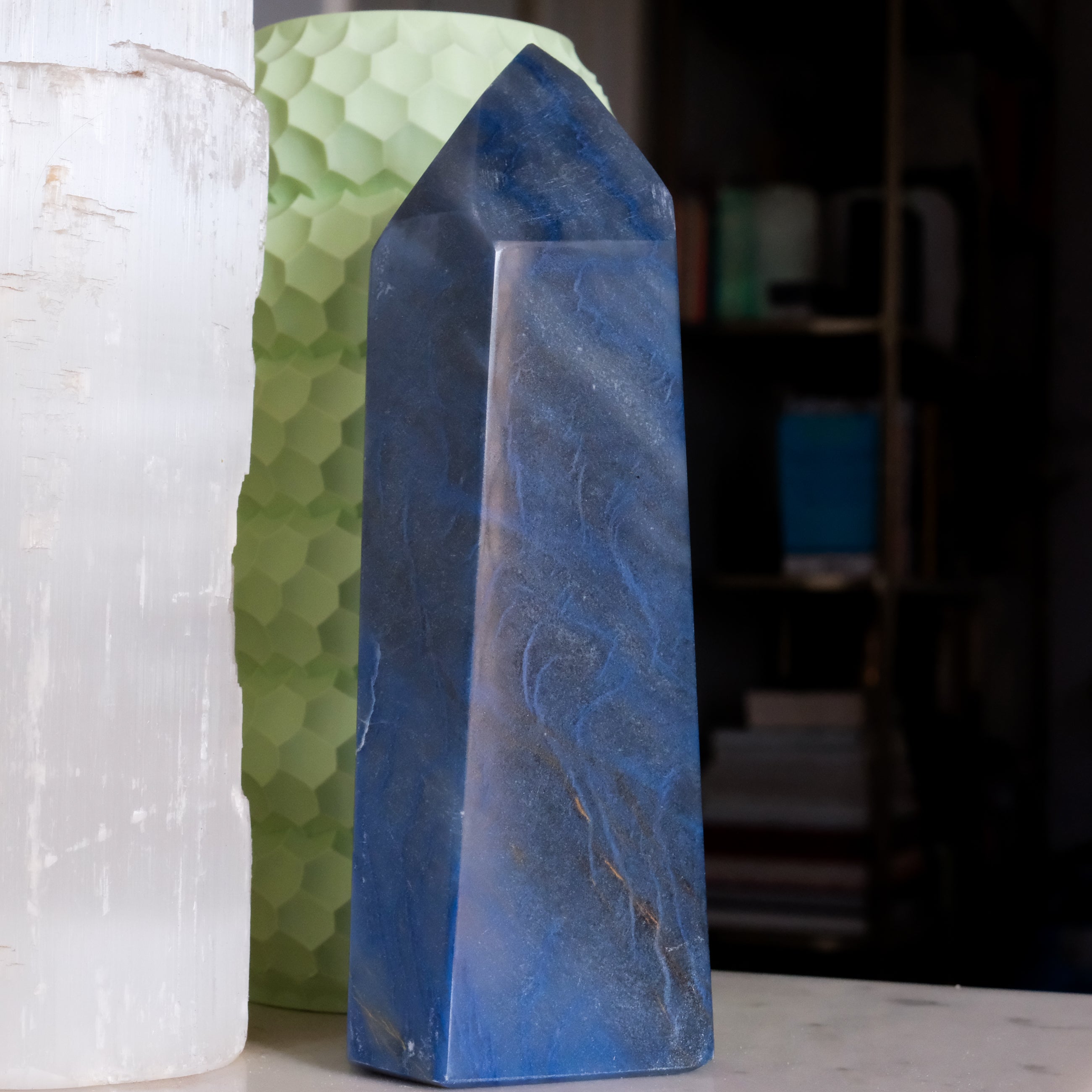 Blue Quartz Pillar - Noctis Studio Crystal and Stone Perth