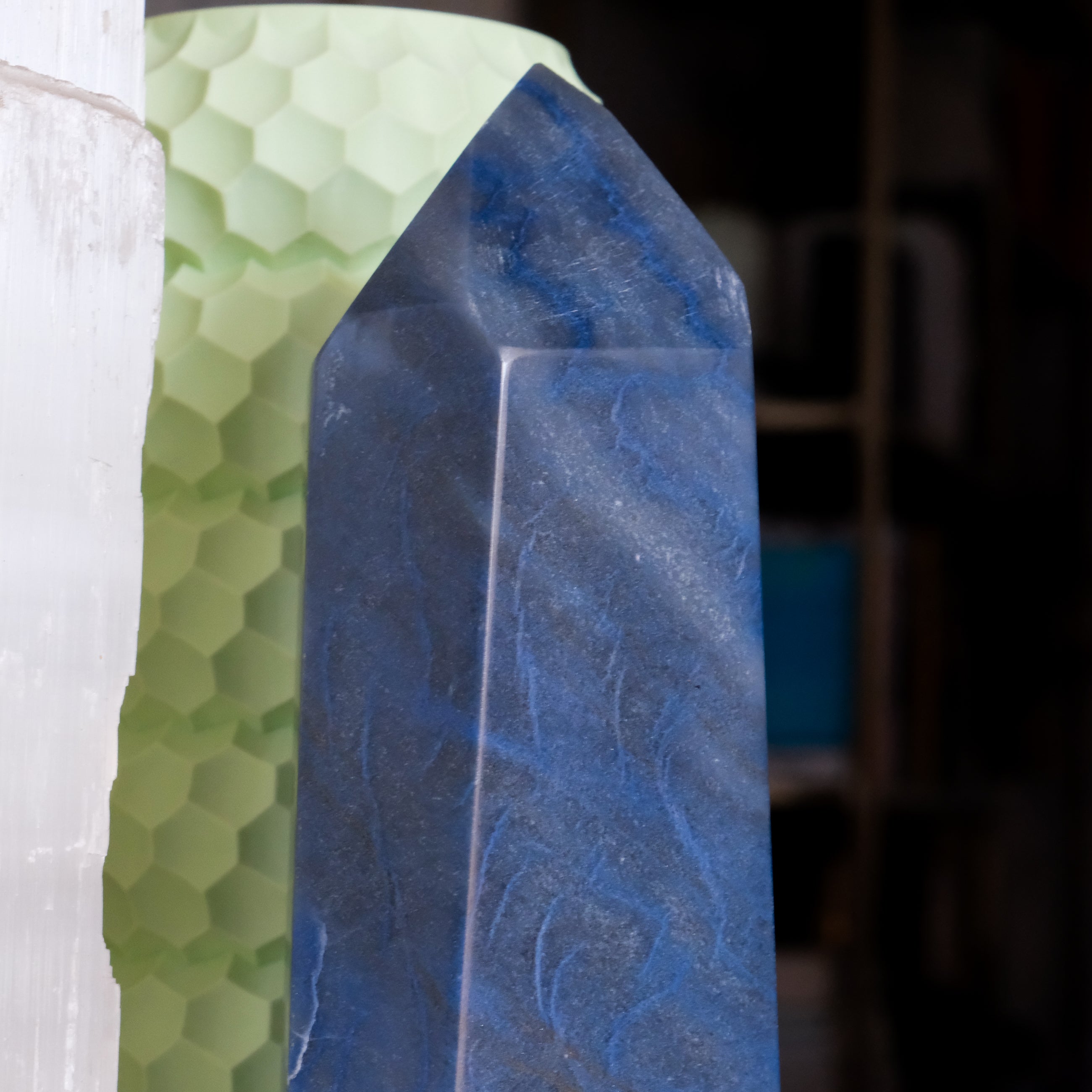 Blue Quartz Pillar - Noctis Studio Crystal and Stone Perth