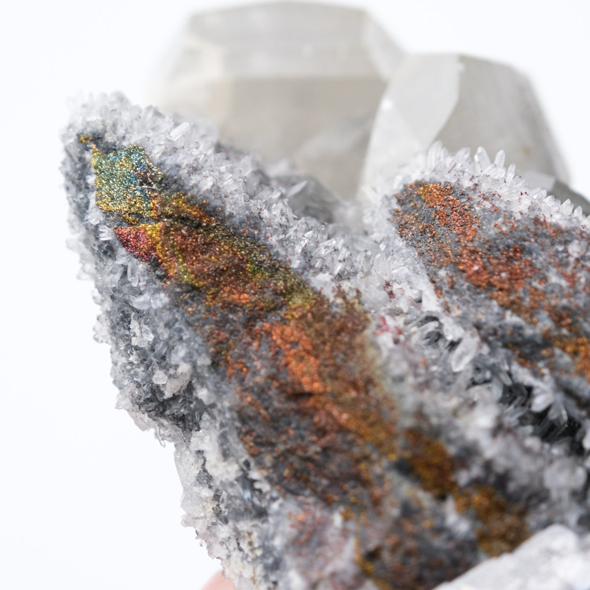 Rainbow Hematite, Apophyllite & Quartz Specimen-1