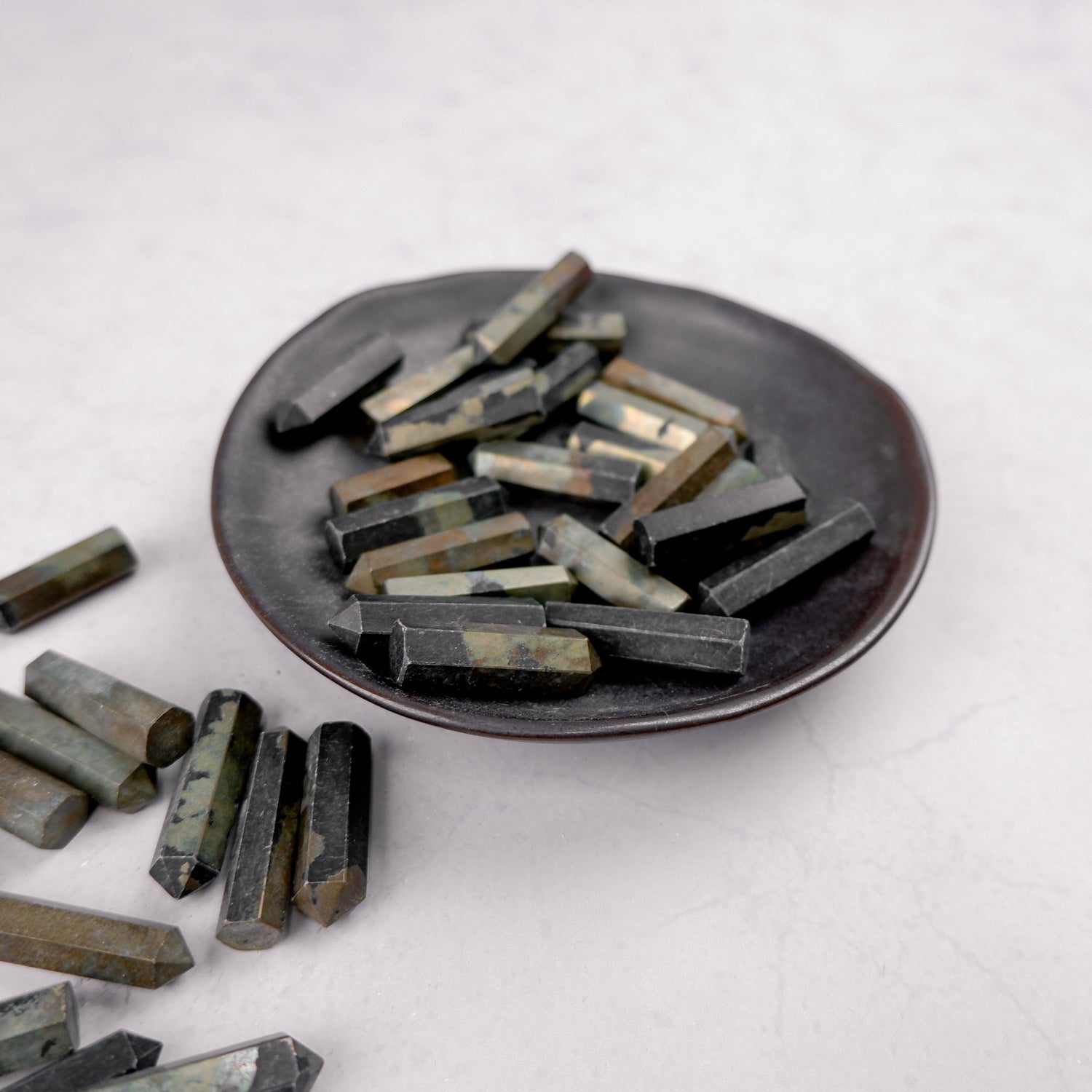Noctis Studio Pyrite Single Gridding Point with metallic finish, used for gemstone jewelry making and wire wrapping.