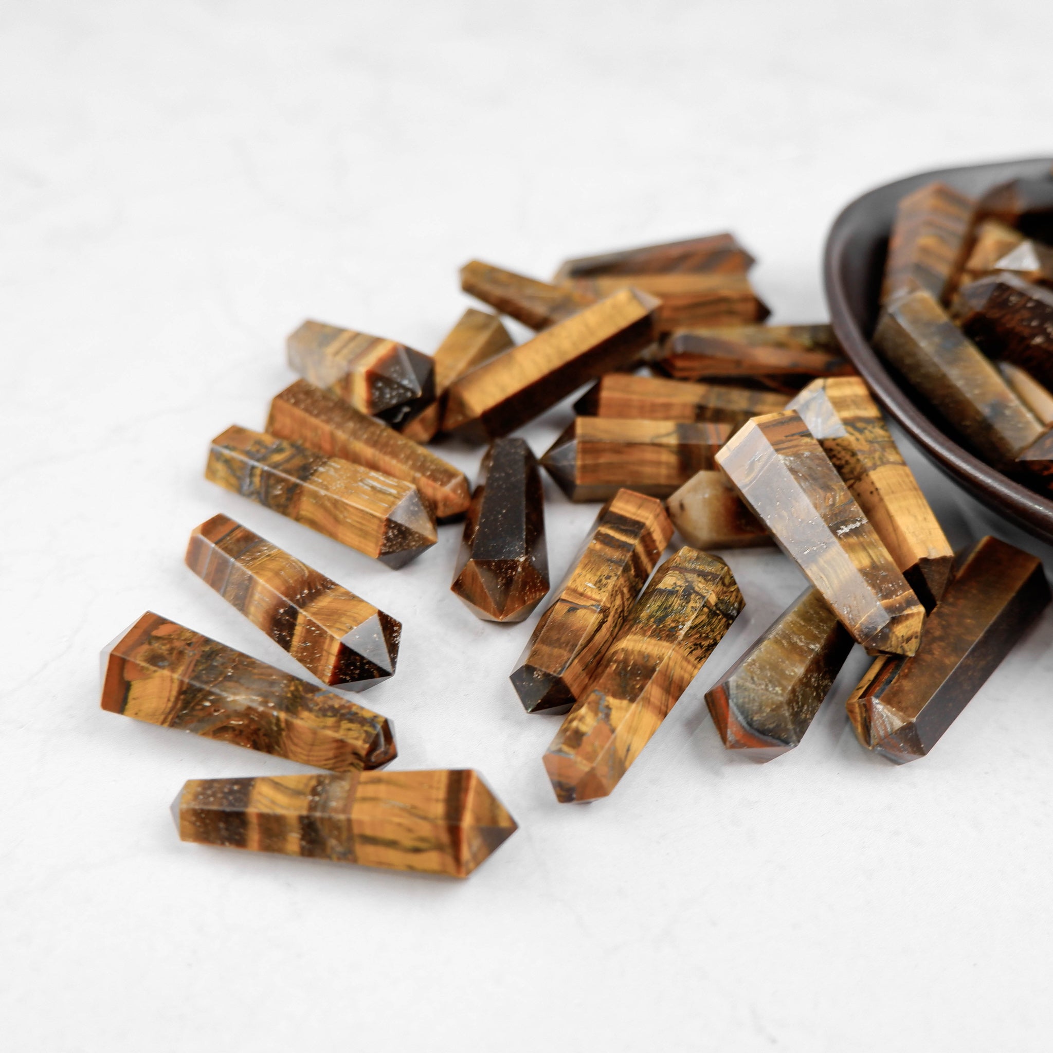 Noctis Studio Tigers Eye Double Gridding Point with detailed craftsmanship and polished finish.