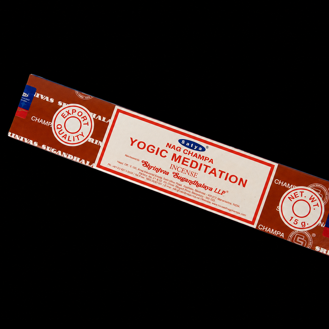 Noctis Studio Yogic Meditation Satya Incense sticks in a box, designed for calming meditation sessions and aromatic ambiance.