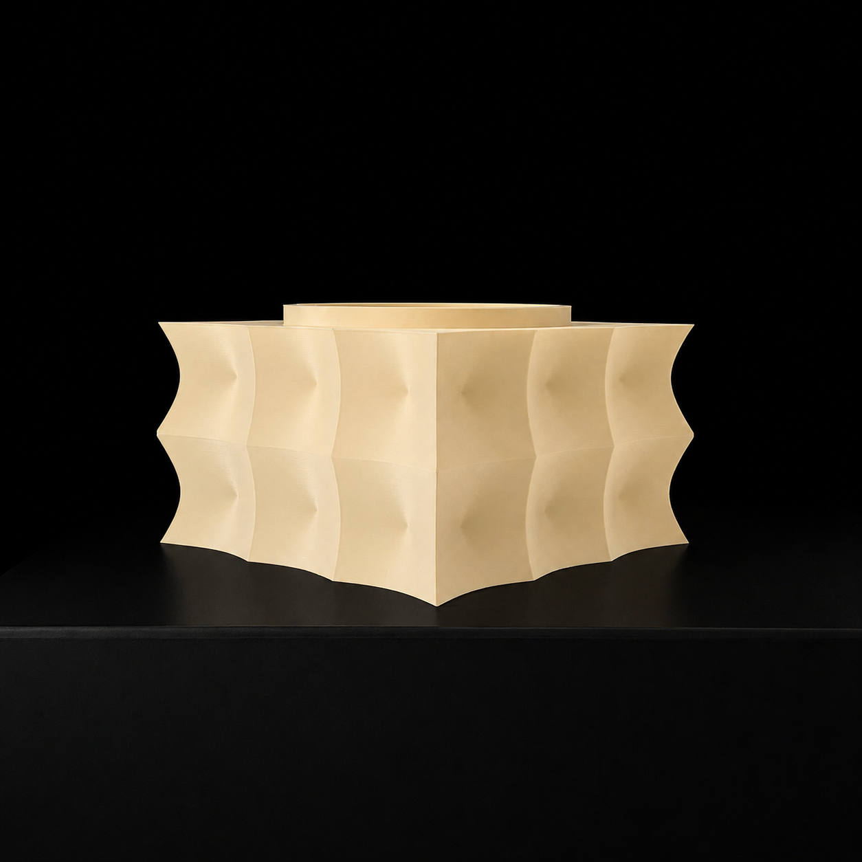 Modern Machine Prism Planter featuring a geometric design, made of durable material, ideal for indoor or outdoor plant display.