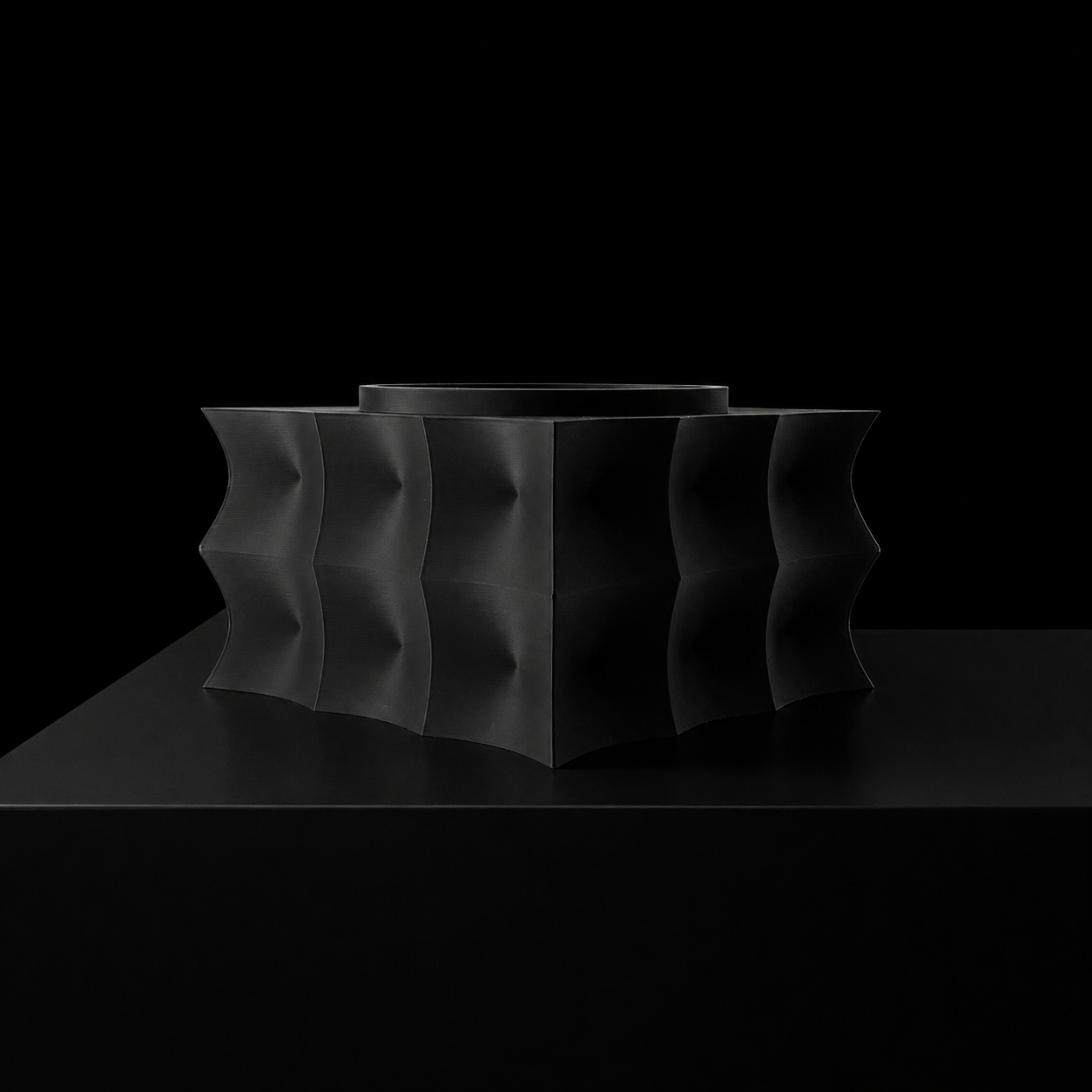 Modern Machine Prism Planter with geometric design and sleek finish, perfect for indoor or outdoor plant display.