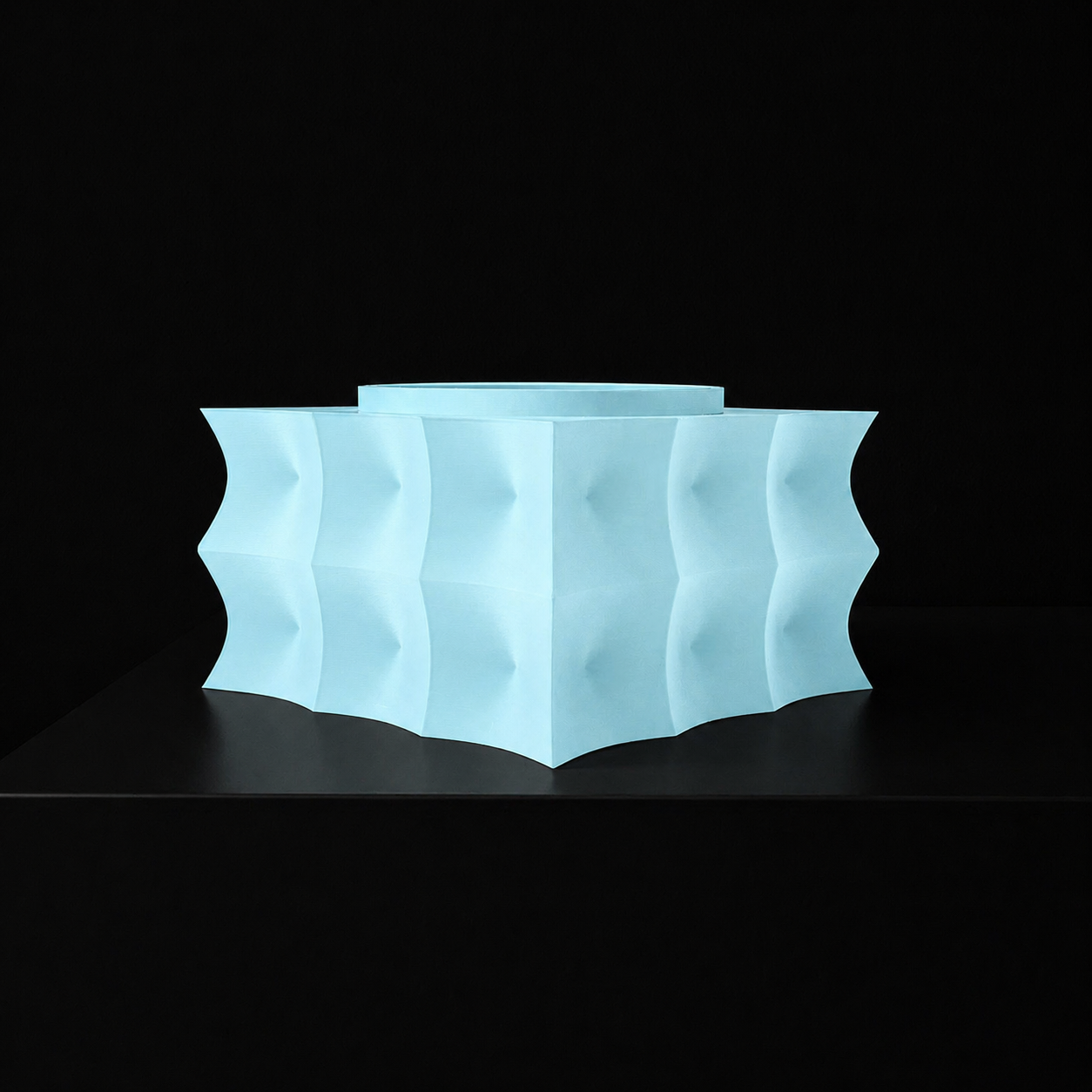Modern Machine Prism Planter with geometric design, made of ceramic, featuring a sleek, contemporary style for indoor or outdoor use.