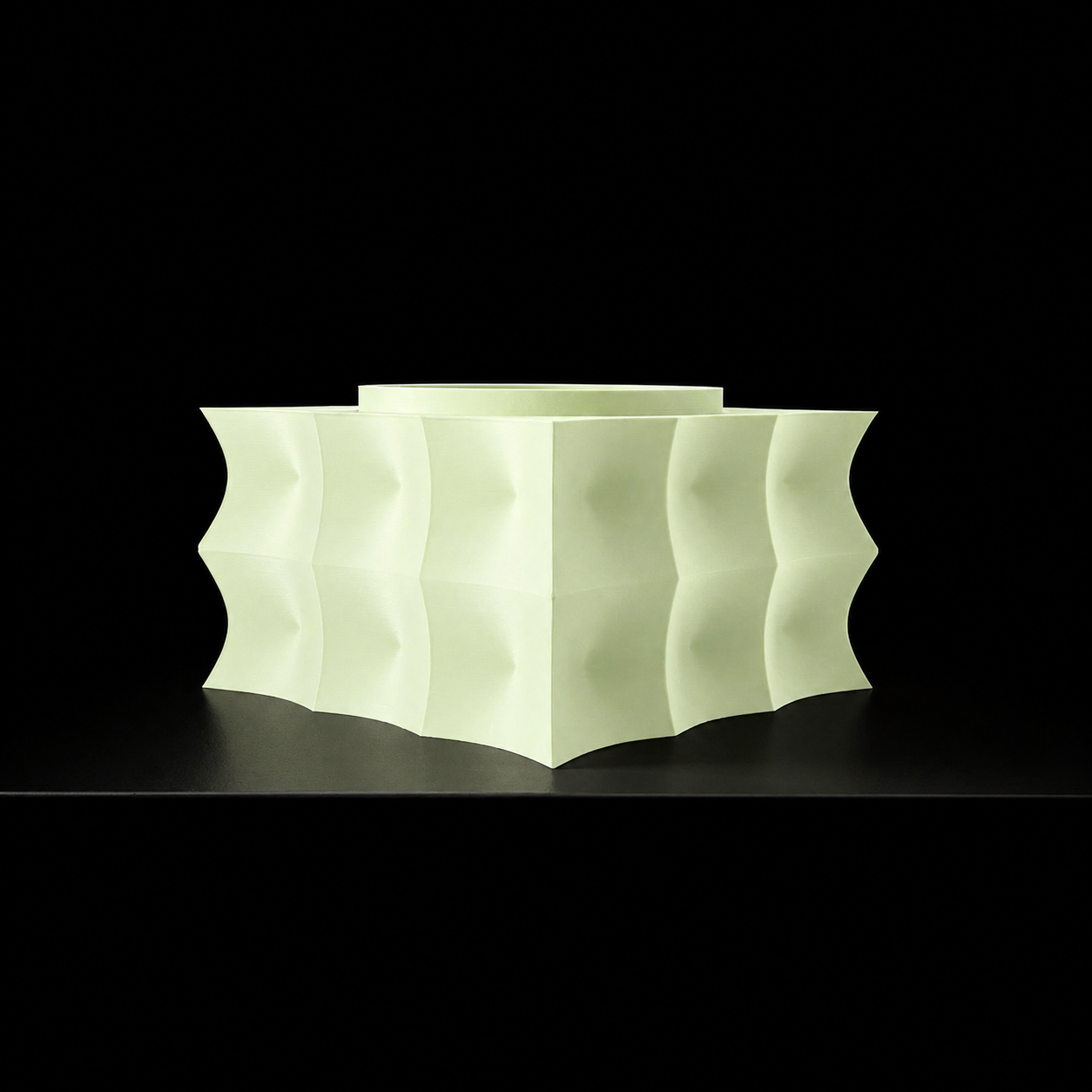 Modern Machine Prism Planter with geometric design, white ceramic finish, perfect for indoor plants and decorative displays.