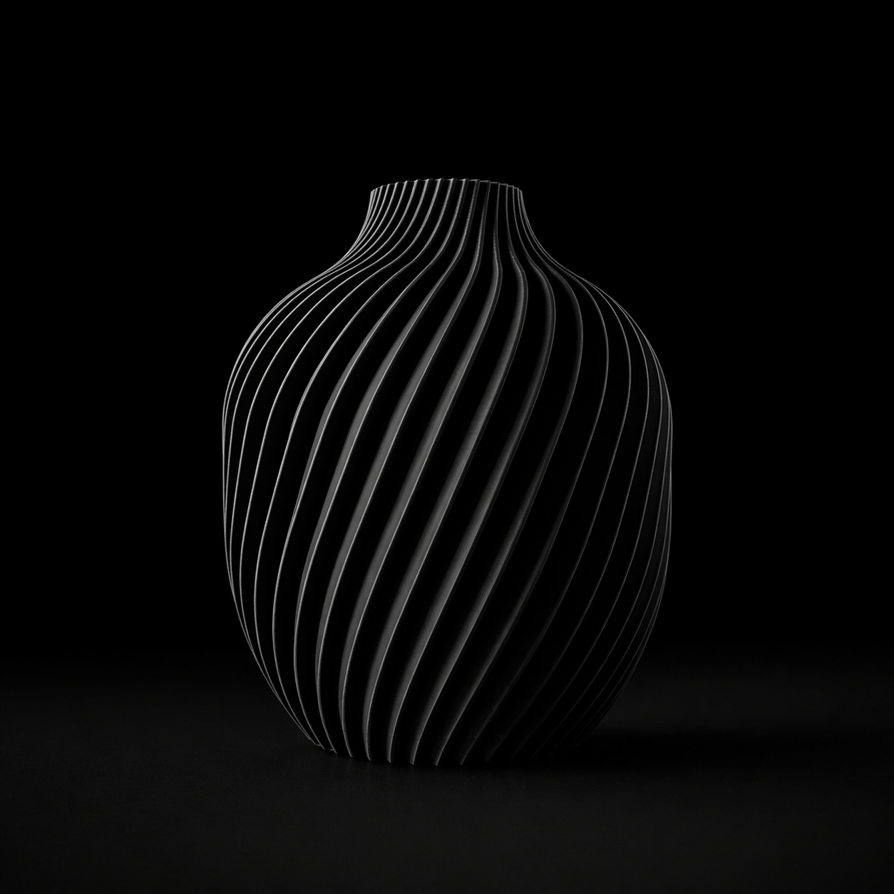 Modern Machine Vortex Vase with sleek, modern design featuring a swirling pattern, ideal for contemporary home decor.