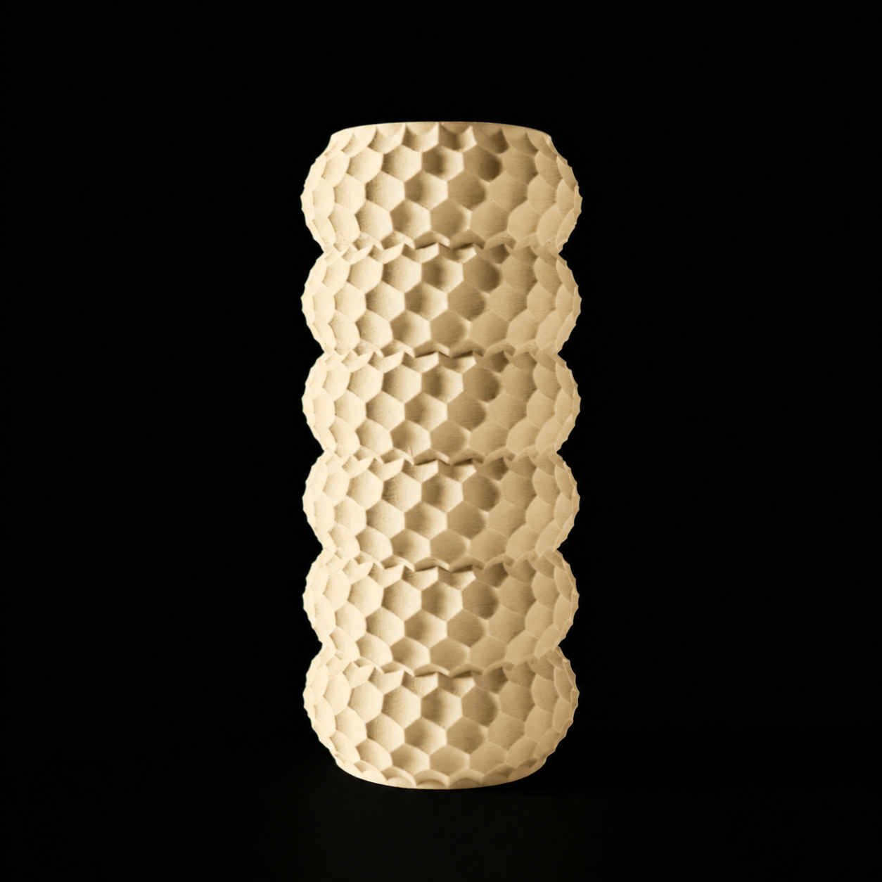 Modern Machine Splice Vase with a sleek, modern design, featuring a unique layered pattern and glossy finish.