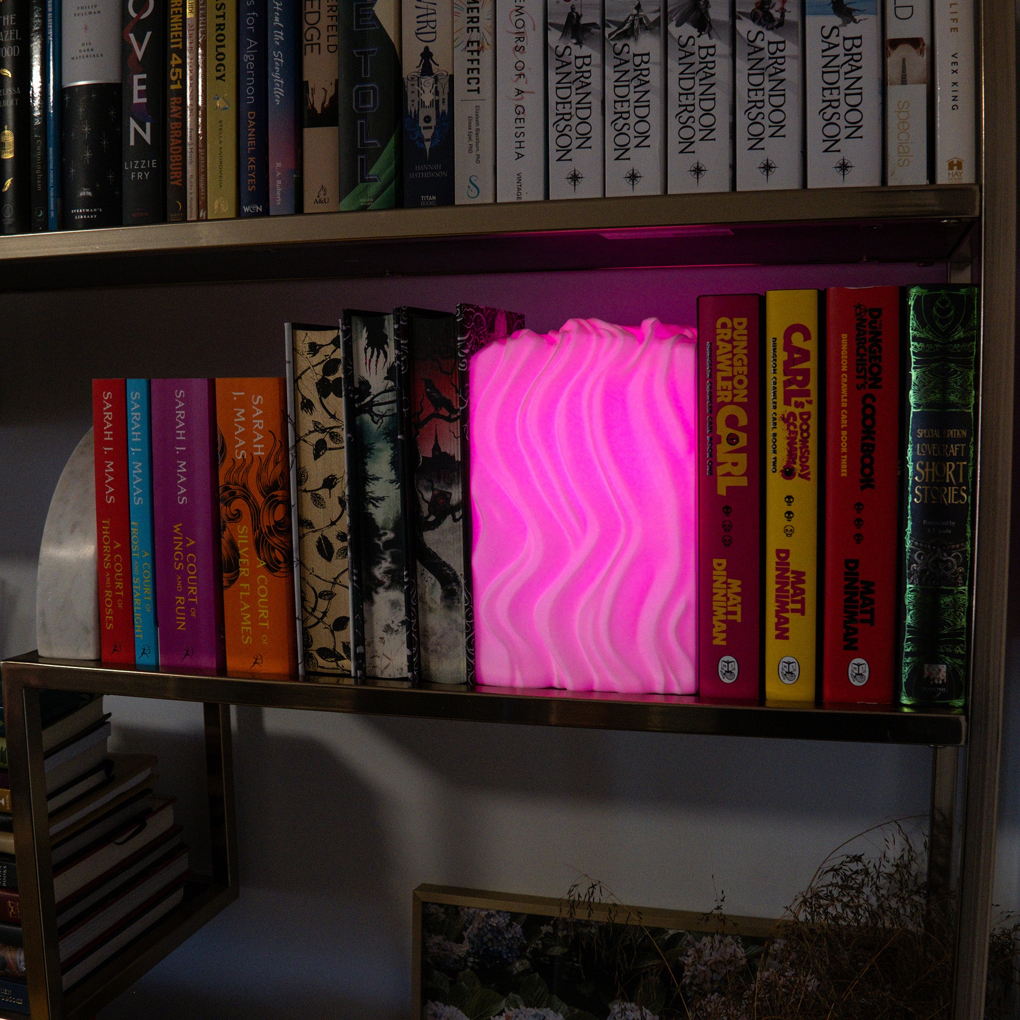 Noctis Studio Parallax Lamp with a sleek, modern design and intricate geometric details on a white background.