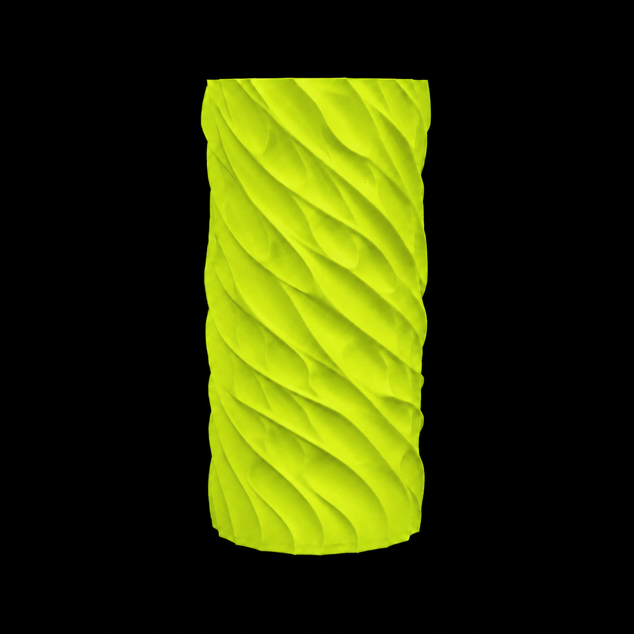 Modern Machine Torsion Column Vase featuring a sleek, sculptural design in ceramic with a twisted, modern aesthetic.
