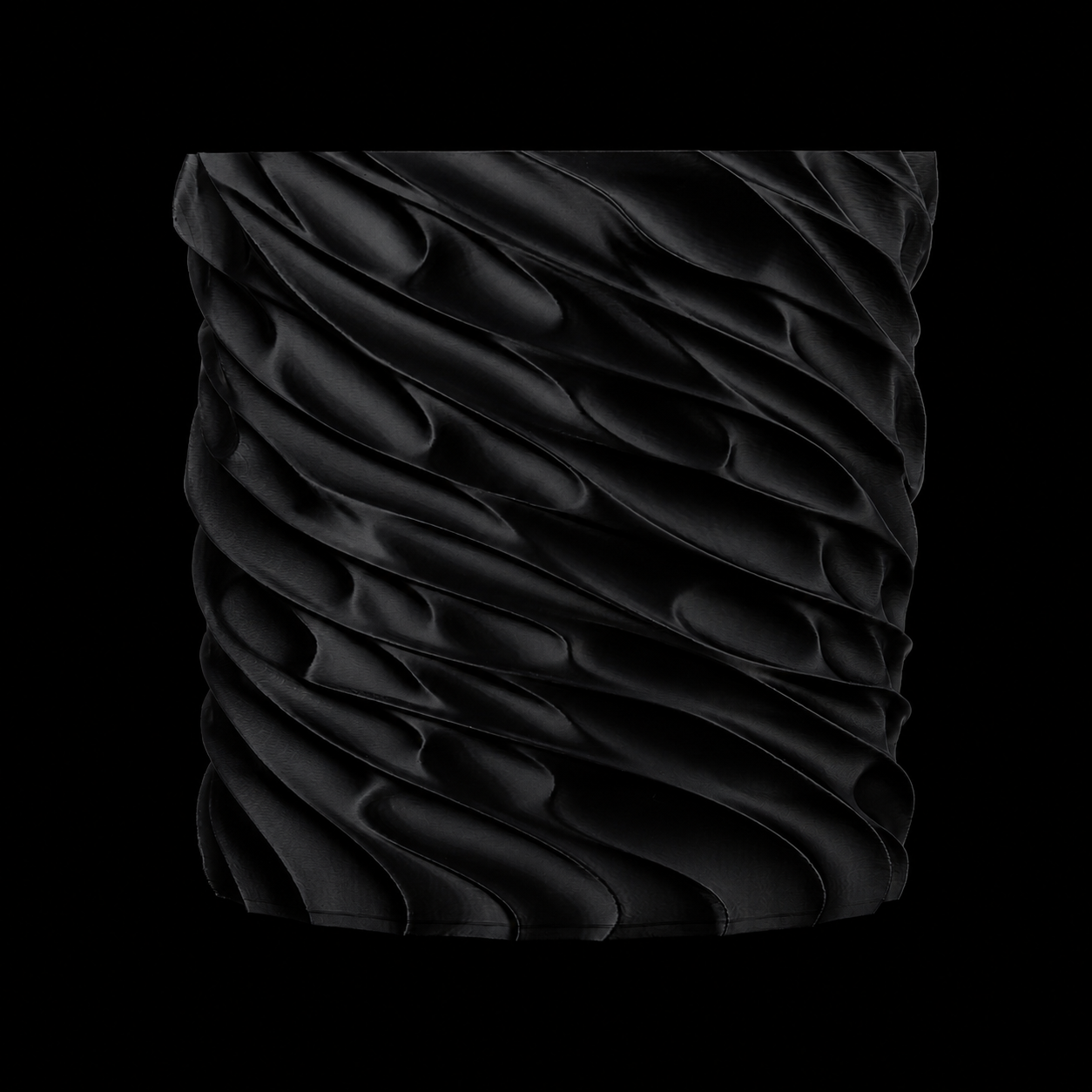 Modern Machine Torsion Ellipse Vase featuring a sleek, twisted design in ceramic with a glossy finish.