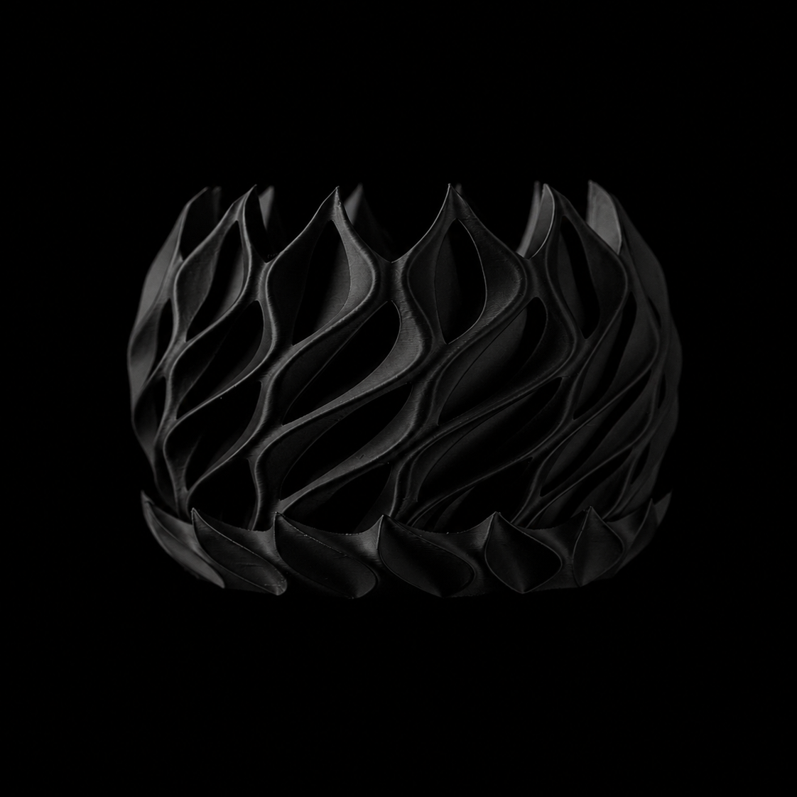 Modern Machine Helix Planter with twisted ceramic design, showcasing a stylish planter ideal for indoor or outdoor plant display.